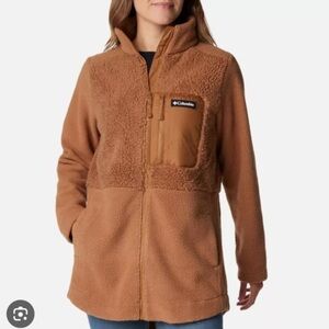 Columbia Tan Fleece Jacket with Chest Pocket